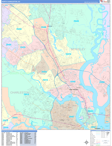 North Charleston Wall Map